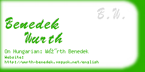 benedek wurth business card